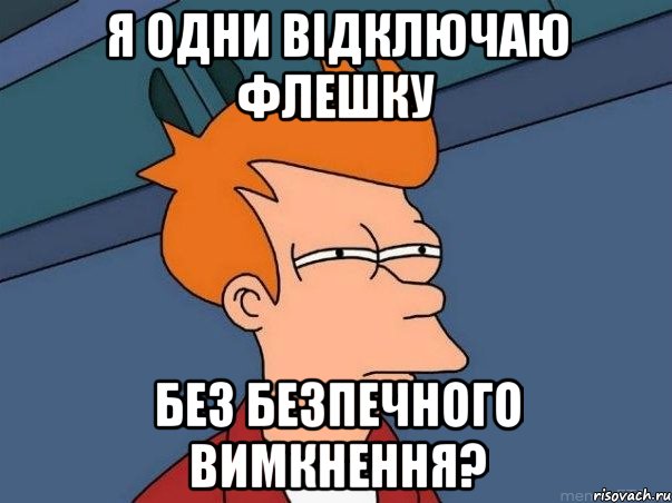 я одни відключаю флешку без безпечного вимкнення?, Мем  Фрай (мне кажется или)