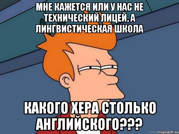 мне кажется или у нас не технический лицей, а лингвистическая школа какого хера столько английского???, Мем  Фрай (мне кажется или)