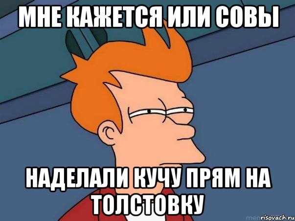 мне кажется или совы наделали кучу прям на толстовку, Мем  Фрай (мне кажется или)