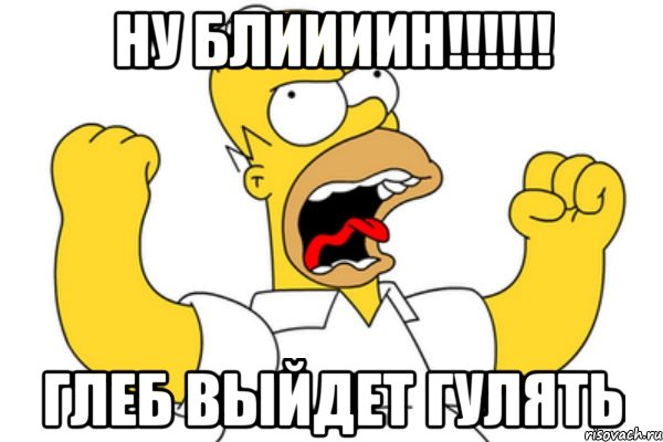 ну блиииин!!! глеб выйдет гулять, Мем Разъяренный Гомер