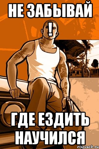 не забывай ! где ездить научился, Мем GTA