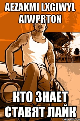 aezakmi lxgiwyl aiwprton кто знает ставят лайк, Мем GTA