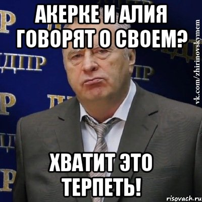 акерке и алия говорят о своем? хватит это терпеть!, Мем Хватит это терпеть (Жириновский)