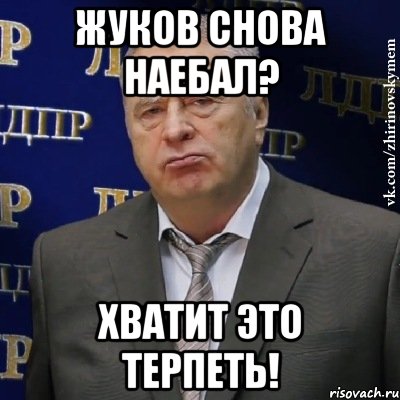 жуков снова наебал? хватит это терпеть!, Мем Хватит это терпеть (Жириновский)