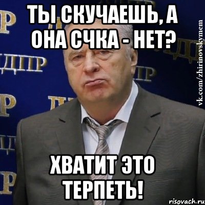 ты скучаешь, а она счка - нет? хватит это терпеть!, Мем Хватит это терпеть (Жириновский)