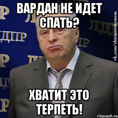 вардан не идет спать? хватит это терпеть!, Мем Хватит это терпеть (Жириновский)