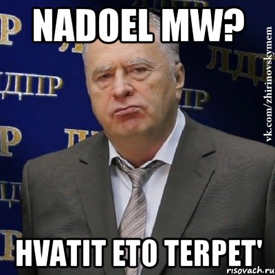 nadoel mw? hvatit eto terpet', Мем Хватит это терпеть (Жириновский)