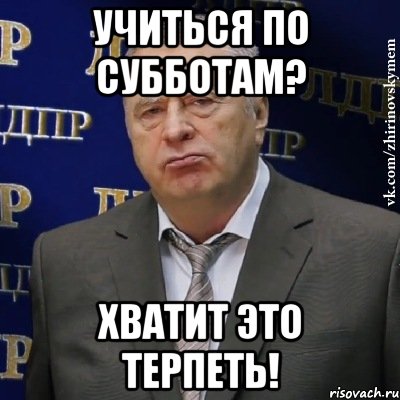 учиться по субботам? хватит это терпеть!, Мем Хватит это терпеть (Жириновский)