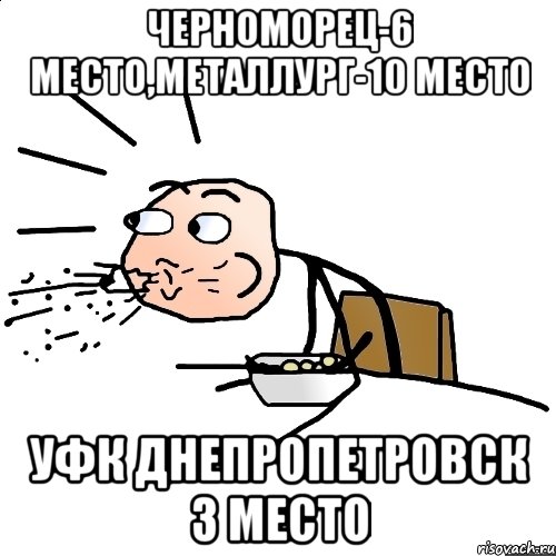 черноморец-6 место,металлург-10 место уфк днепропетровск 3 место