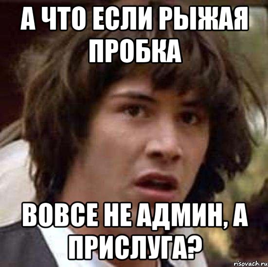 а что если рыжая пробка вовсе не админ, а прислуга?, Мем А что если (Киану Ривз)