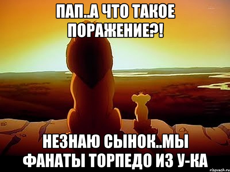 пап..а что такое поражение?! незнаю сынок..мы фанаты торпедо из у-ка