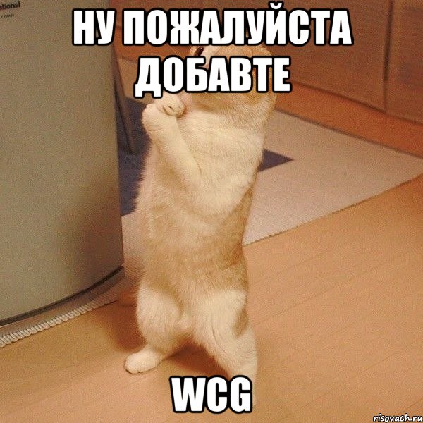 ну пожалуйста добавте wcg, Мем  котэ молится