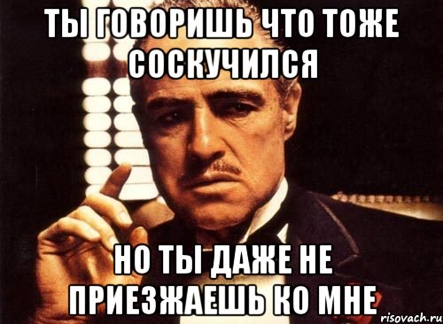 ты говоришь что тоже соскучился но ты даже не приезжаешь ко мне, Мем крестный отец