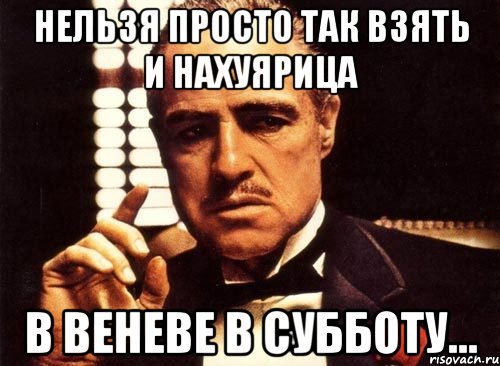 нельзя просто так взять и нахуярица в веневе в субботу..., Мем крестный отец