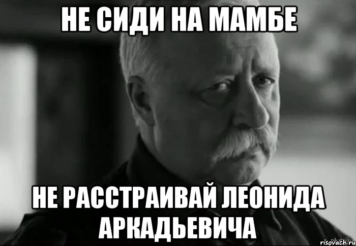 не сиди на мамбе не расстраивай леонида аркадьевича, Мем Не расстраивай Леонида Аркадьевича