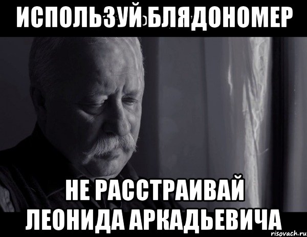 используй блядономер не расстраивай леонида аркадьевича, Мем Не расстраивай Леонида Аркадьевича