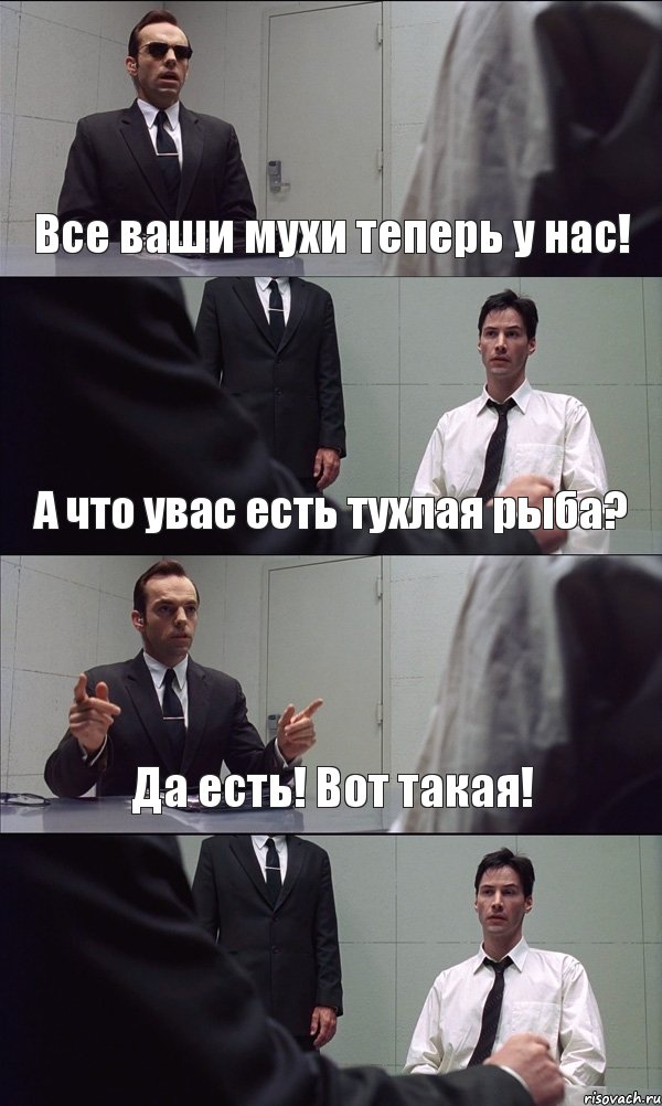 Все ваши мухи теперь у нас! А что увас есть тухлая рыба? Да есть! Вот такая! , Комикс Матрица