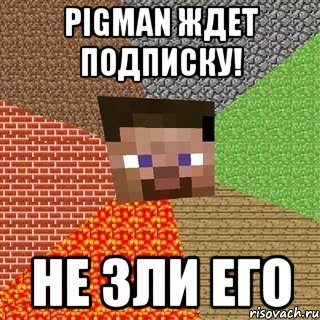 pigman ждет подписку! не зли его, Мем Миникрафтер