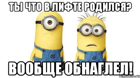 ты что в лифте родился? вообще обнаглел!