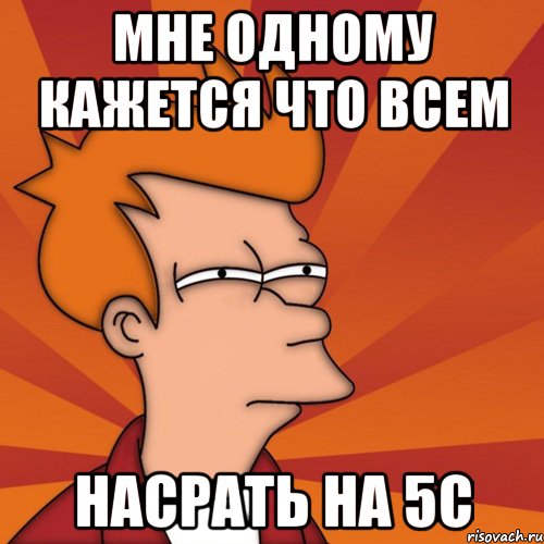 мне одному кажется что всем насрать на 5с, Мем Мне кажется или (Фрай Футурама)