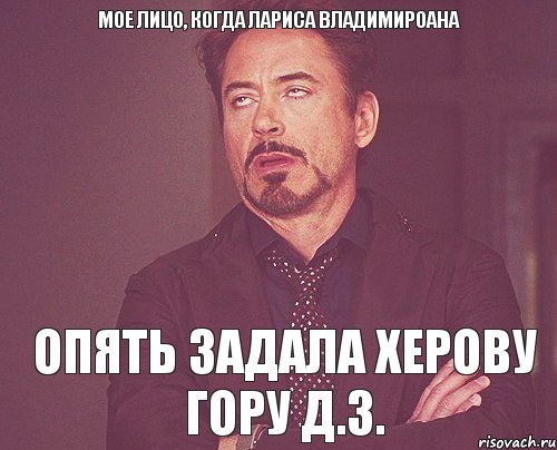 Мое лицо, когда Лариса Владимироана опять задала херову гору д.з., Мем твое выражение лица