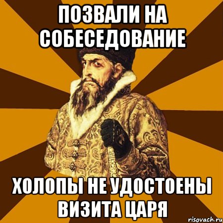 позвали на собеседование холопы не удостоены визита царя, Мем Не царское это дело