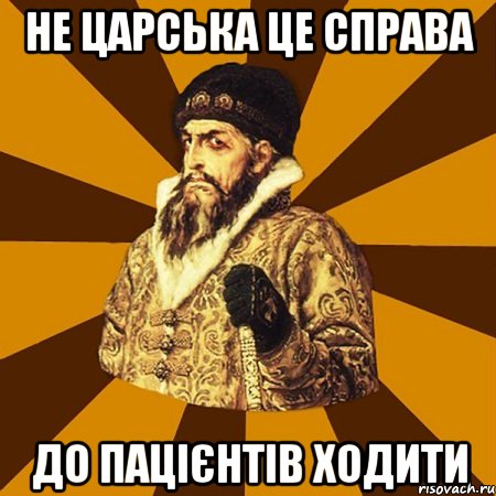 не царська це справа до пацієнтів ходити, Мем Не царское это дело