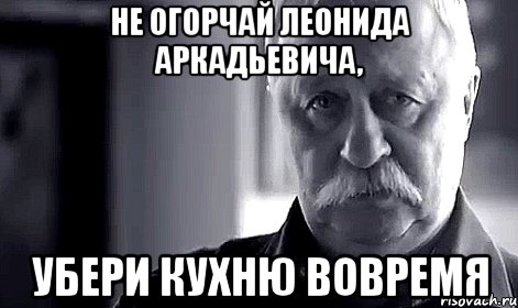 не огорчай леонида аркадьевича, убери кухню вовремя, Мем Не огорчай Леонида Аркадьевича