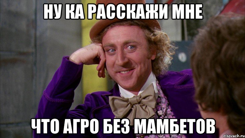 ну ка расскажи мне что агро без мамбетов, Мем Ну давай расскажи (Вилли Вонка)