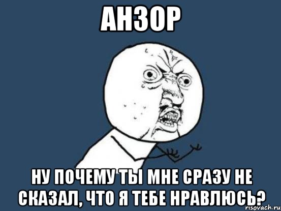 анзор ну почему ты мне сразу не сказал, что я тебе нравлюсь?, Мем Ну почему