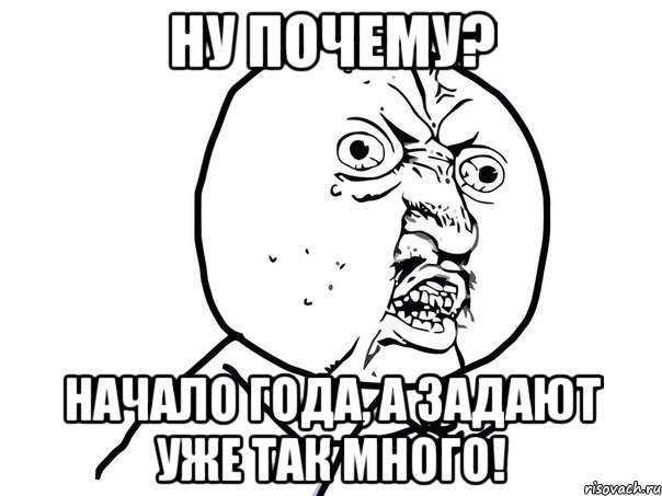 ну почему? начало года, а задают уже так много!, Мем Ну почему (белый фон)