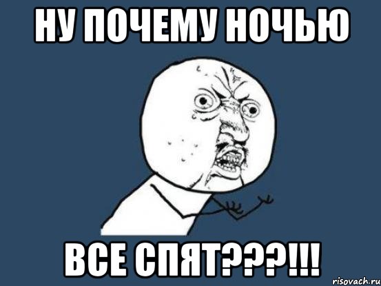 ну почему ночью все спят???!!!, Мем Ну почему