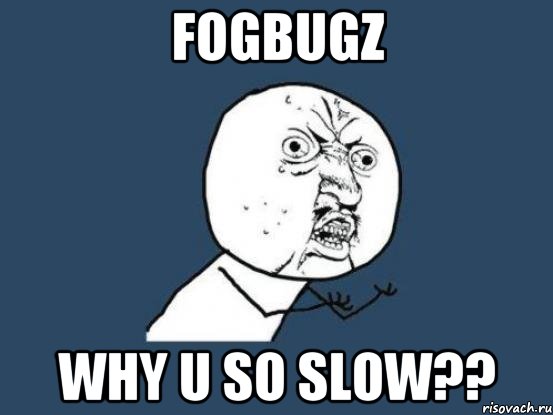 fogbugz why u so slow??, Мем Ну почему