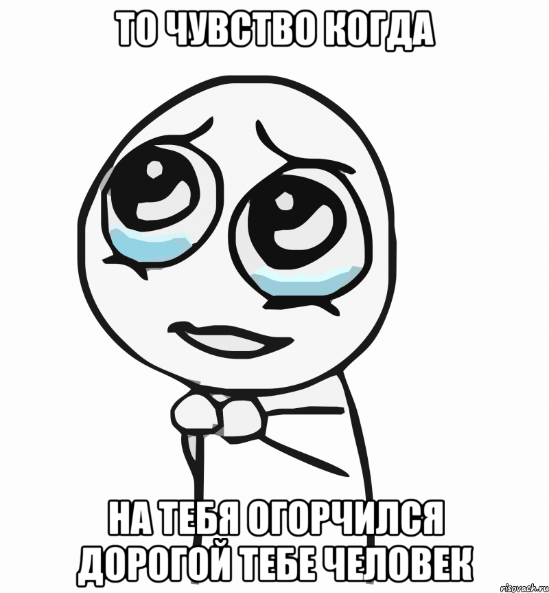 то чувство когда на тебя огорчился дорогой тебе человек, Мем  ну пожалуйста (please)