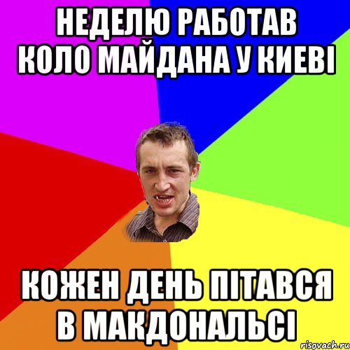 неделю работав коло майдана у киеві кожен день пітався в макдональсі, Мем Чоткий паца