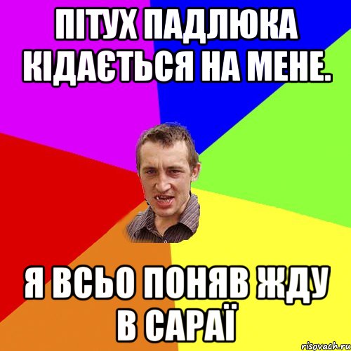 пітух падлюка кідається на мене. я всьо поняв жду в сараї, Мем Чоткий паца