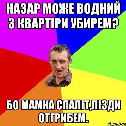 назар може водний з квартіри убирем? бо мамка спаліт,пізди отгрибем., Мем Чоткий паца