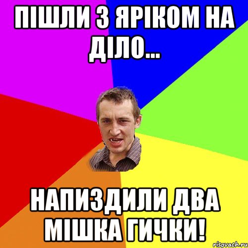 пішли з яріком на діло... напиздили два мішка гички!, Мем Чоткий паца