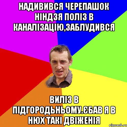 надивився черепашок нiндзя полiз в каналiзацiю,заблудився вилiз в пiдгородьньому.єбав я в нюх такi двiженiя, Мем Чоткий паца