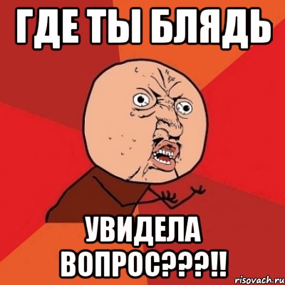 где ты блядь увидела вопрос???!!, Мем Почему