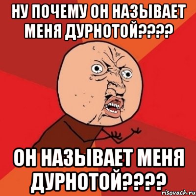 ну почему он называет меня дурнотой??? он называет меня дурнотой???, Мем Почему