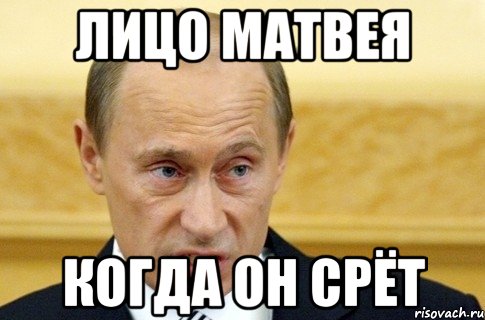 лицо матвея когда он срёт, Мем путин