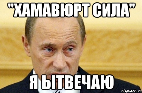 "хамавюрт сила" я ытвечаю, Мем путин