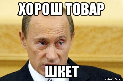 хорош товар шкет, Мем путин