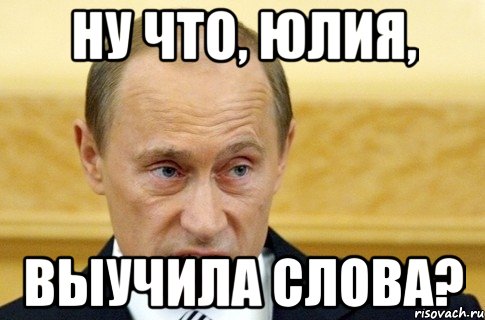 ну что, юлия, выучила слова?, Мем путин