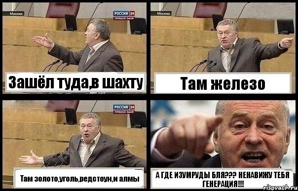 Зашёл туда,в шахту Там железо Там золото,уголь,редстоун,и алмы А ГДЕ ИЗУМРУДЫ БЛЯ??? НЕНАВИЖУ ТЕБЯ ГЕНЕРАЦИЯ!!!