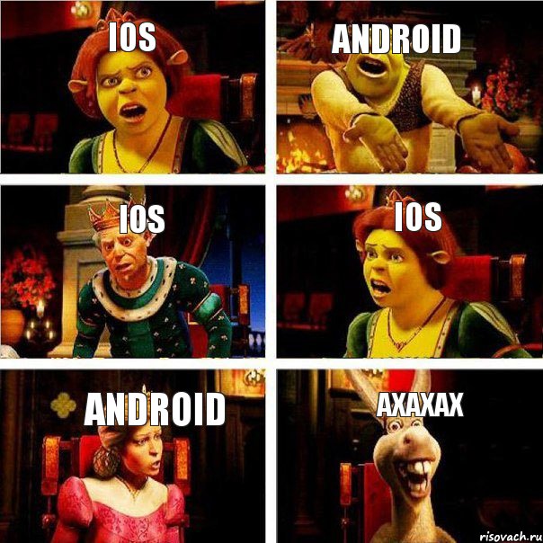 Ios Android Ios Ios Android Ахахах, Комикс  Шрек Фиона Гарольд Осел