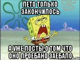 лето только закончилось а уже посты о том что оно проебано заебало, Мем Спанч Боб плачет