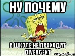 ну почему в школе не проходят divergent, Мем Спанч Боб плачет