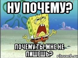 ну почему? почему ты мне не пишешь?, Мем Спанч Боб плачет